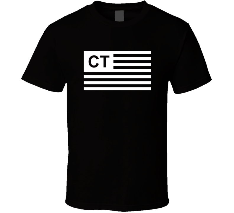 American Flag Connecticut CT Country Flag Black And White T Shirt