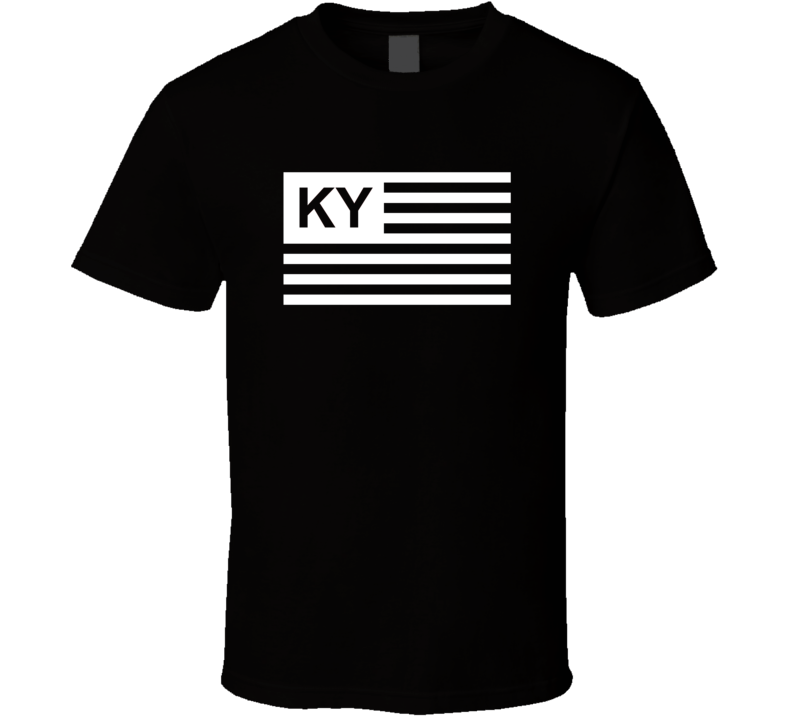 American Flag Kentucky KY Country Flag Black And White T Shirt