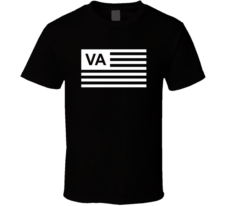 American Flag Virginia VA Country Flag Black And White T Shirt
