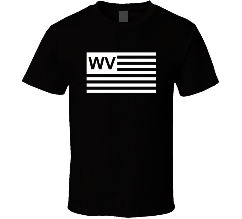 American Flag West Virginia WV Country Flag Black And White T Shirt