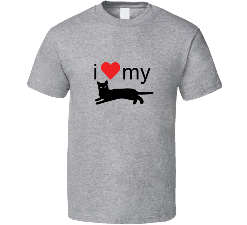 I Love My Black Cat Version 3 Custom T Shirt