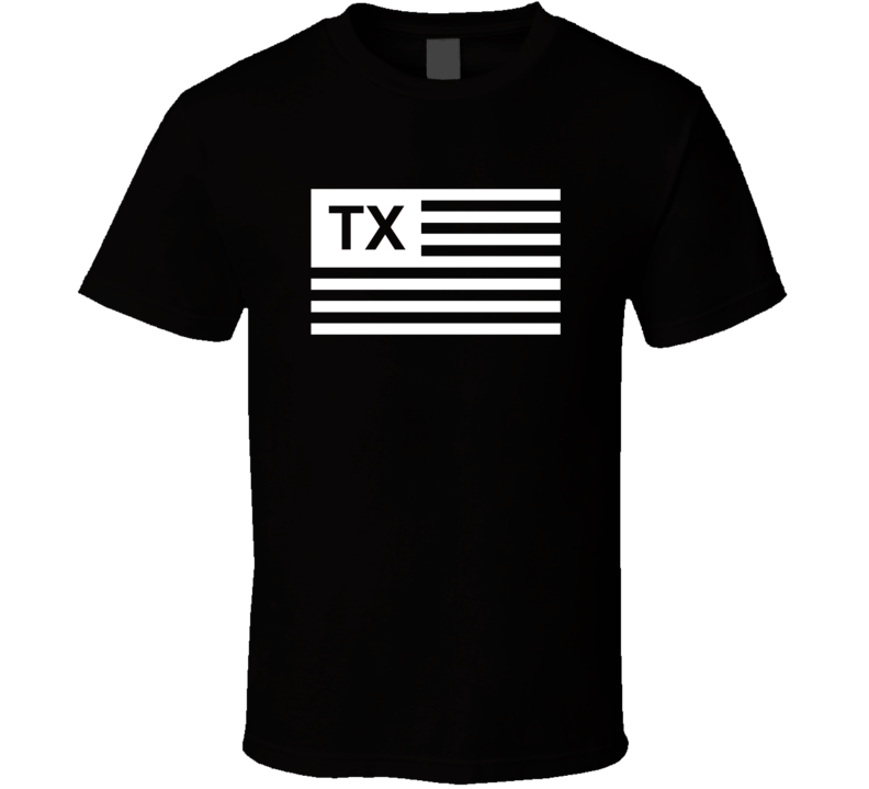 American Flag Texas TX Country Flag Black And White T Shirt