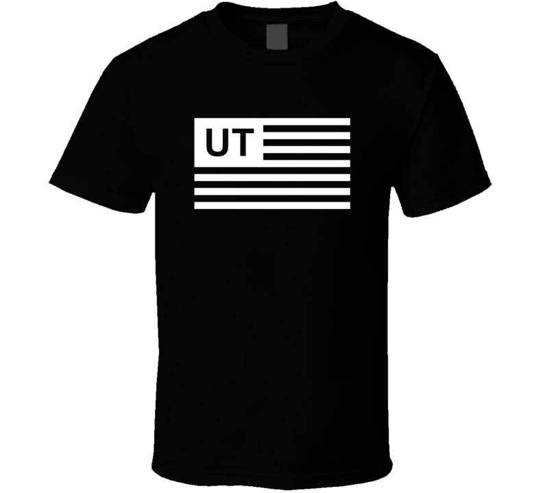 American Flag Utah UT Country Flag Black And White T Shirt
