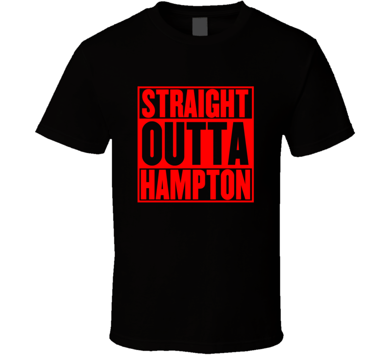 Straight Outta Hampton Custom Red T Shirt