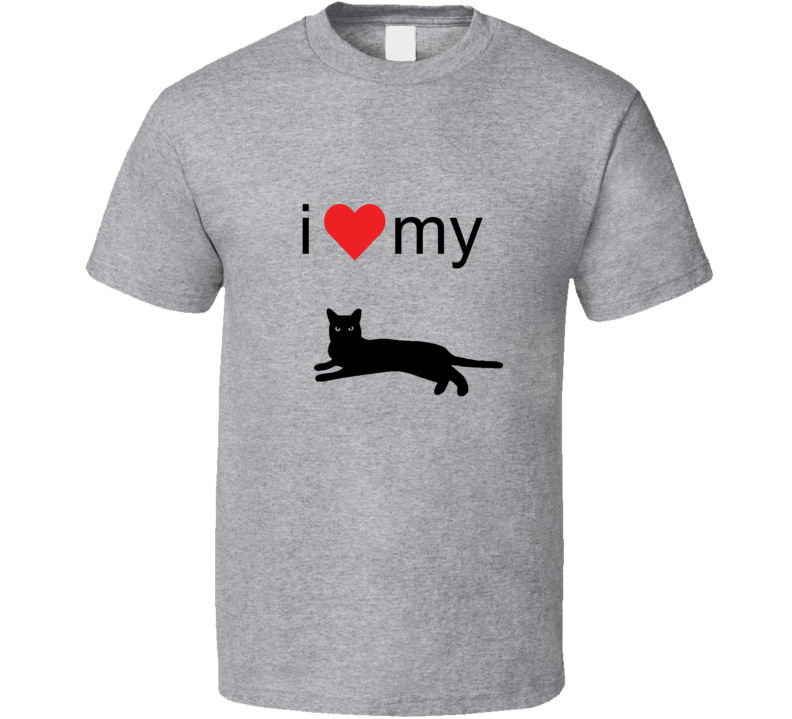 I Love My Black Cat Version 4 Custom T Shirt