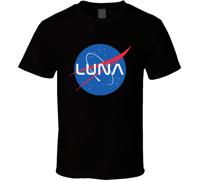 Luna NASA Logo Your Name Space Agency T Shirt